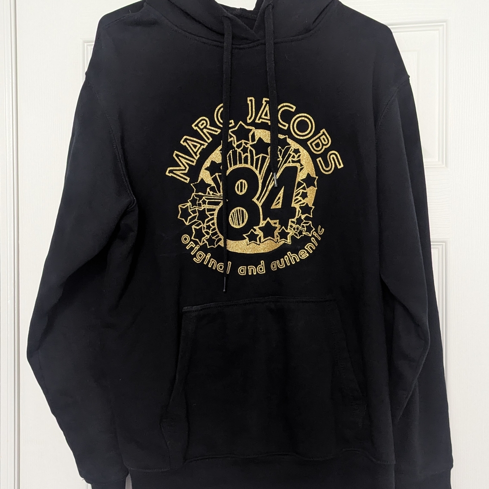 Marc Jacobs Black Hoodie with Gold Emblem
